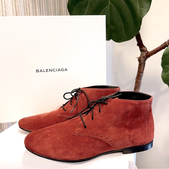 New Balenciaga Arena Brick Suede Leather Oxford Boots Shoes | Size 39 / 8.5 - Picture 1 of 9